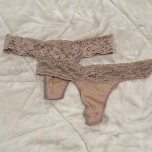Victoria's Secret Lace Trim Panties in Tan